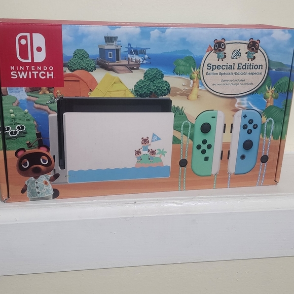 Nintendo switch gold back plate animal crossing edition + 256gb ssdcard - Picture 3 of 4